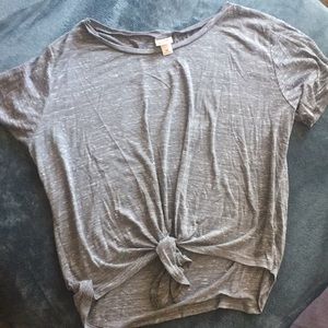 Grey Mosssimo Front Tie Shirt